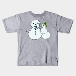 Copy of Snowman making snowman Kids T-Shirt